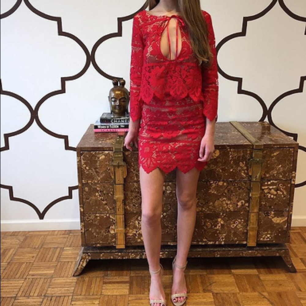 NWT For Love & Lemon Gianna Lace skirt